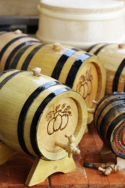 Handmade liquor barrels clipart