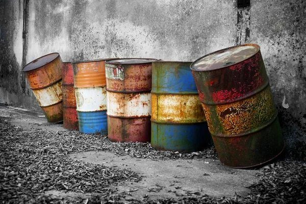 stock image Abandoned rusty barrels