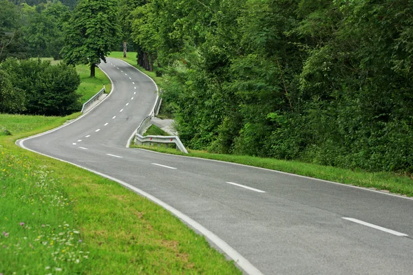 Estrada curva de enrolamento de asfalto — Fotografia de Stock