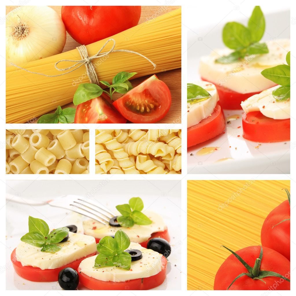 Italian food collage