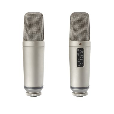 Condenser microphone - back and front view clipart