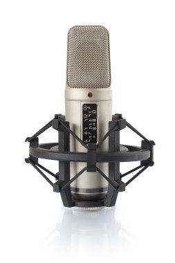 Condenser microphone in holder clipart