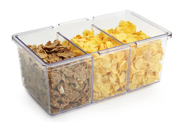 Cereali in scatola di plastica — Foto Stock