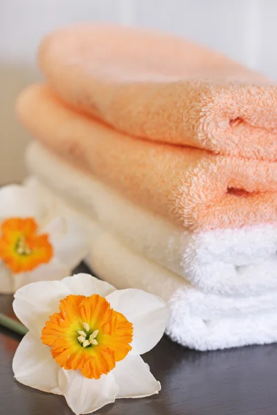 Asciugamani e narcisi — Foto Stock