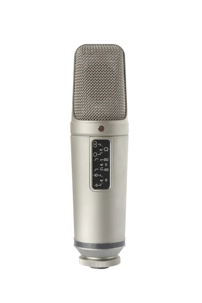 Microfone condensador - vista frontal — Fotografia de Stock