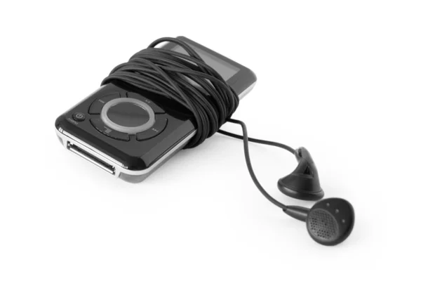 Mp3-Player mit Ohrhörern — Stockfoto