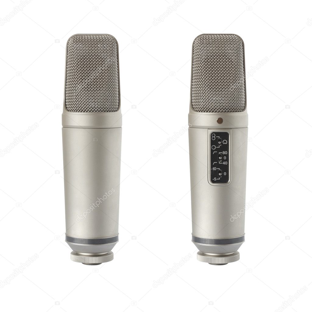 Condenser microphone - back and front view