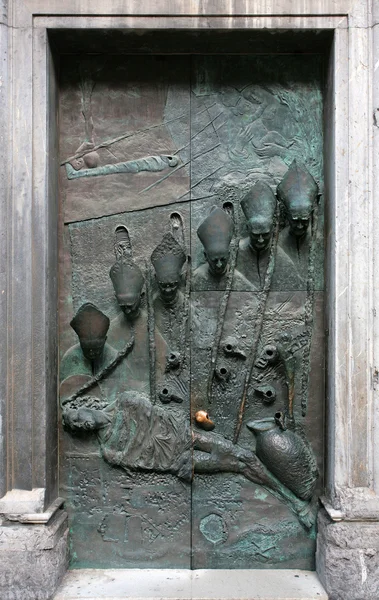 Door of the St. Nicolas Church in Ljubljana — Stock Photo, Image