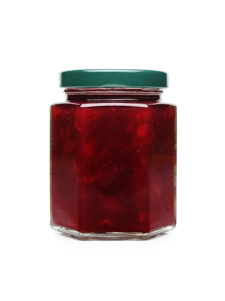 Cherry marmalade in jar — Stock Photo, Image