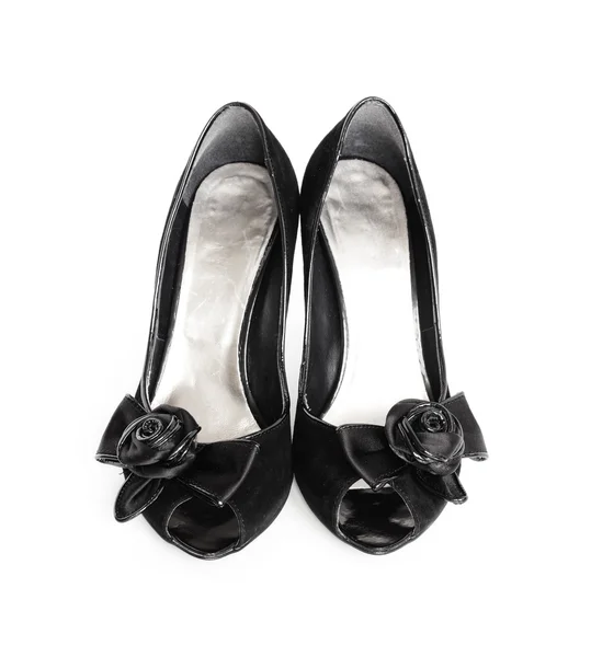 Zarif siyah topuklu ayakkabı — Stok fotoğraf