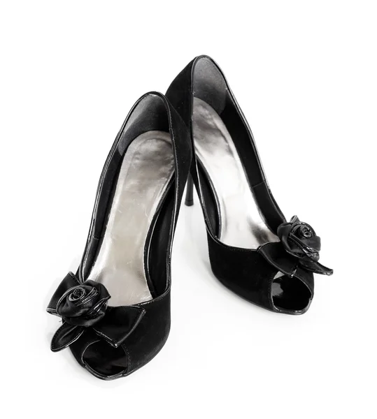 Elegante zwarte hoge hakken schoenen — Stockfoto