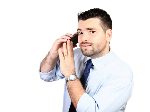 Adult man talking on the cellphone — Stock Photo, Image