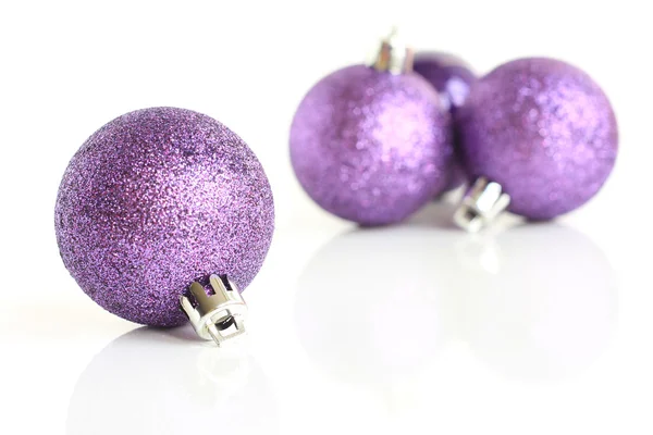 Purple baubles — Stock Photo, Image