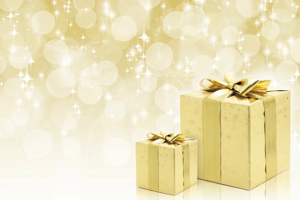 Presentes de Natal de ouro — Fotografia de Stock