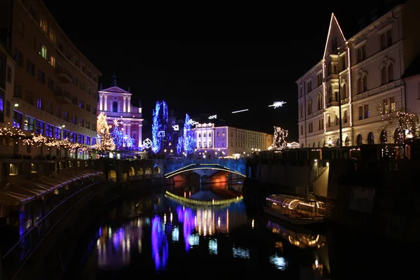 Ljubljan at night — Stock Photo, Image