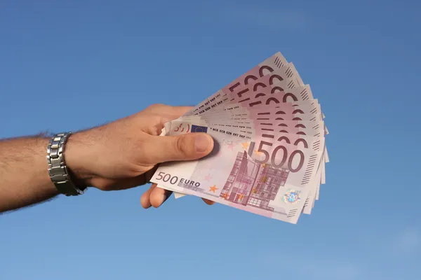 5 hundred euro bills — Stock Photo, Image