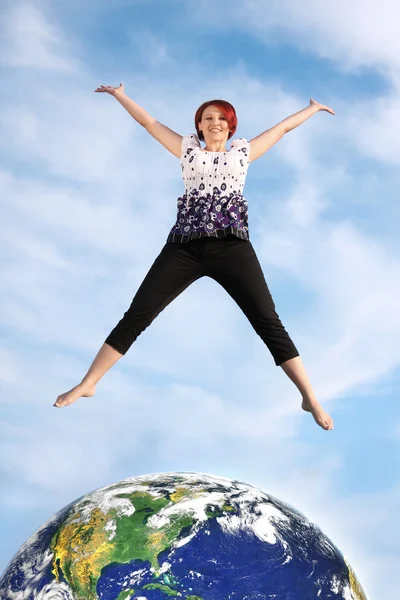 stock image Woman jumping