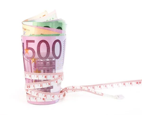 Rulla av eurosedlar — Stockfoto