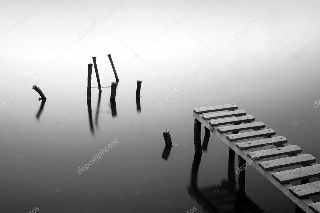Small pier and wooden docks