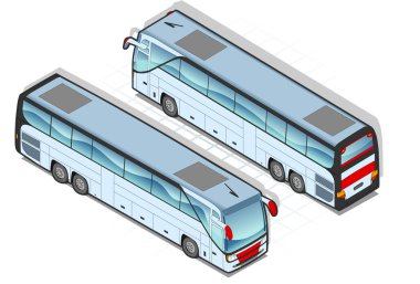 Isometric bus clipart