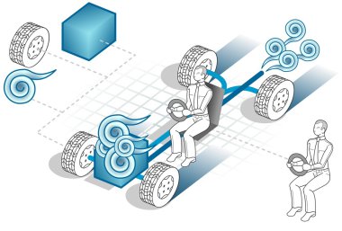 Isometric air engine clipart