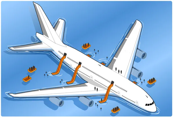 Salpicadura de avión isométrico — Vector de stock