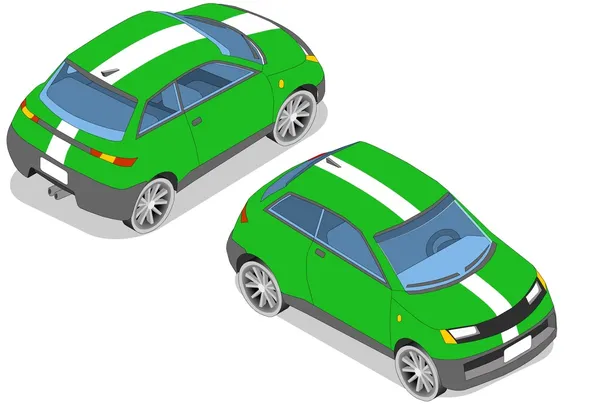 Carro verde isométrico — Vetor de Stock