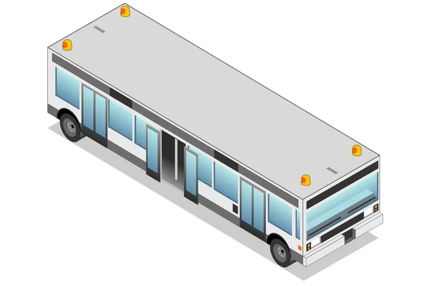 Isométrico Withe bus — Vector de stock
