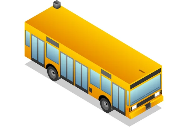 Bus jaune isométrique — Image vectorielle
