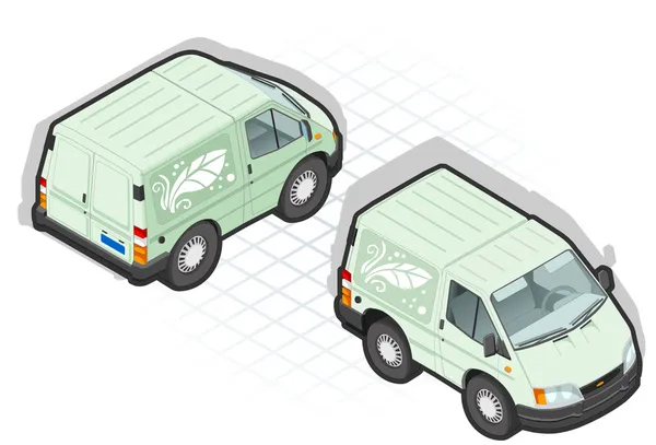 Isometrischer Cartoon-Lieferwagen — Stockvektor