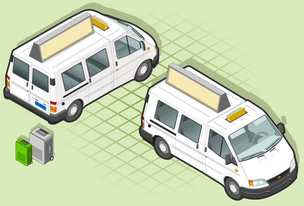 Isometrischer Taxibus — Stockvektor