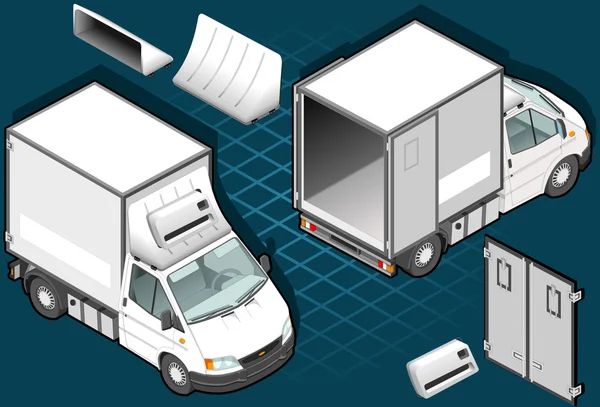 Isometrischer Kühlschrank-Lieferwagen — Stockvektor