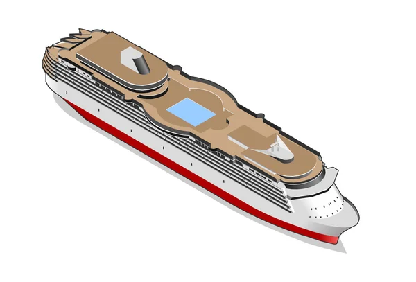 Isometrisches Kreuzfahrtschiff — Stockvektor