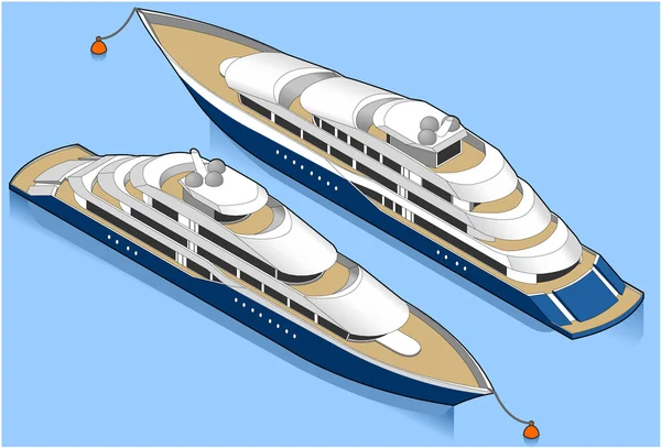 Isometrisches Kreuzfahrtschiff — Stockvektor
