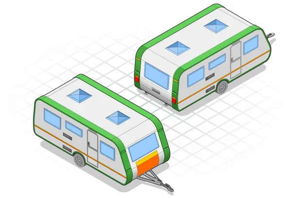 Isometrisk släpvagn — Stock vektor