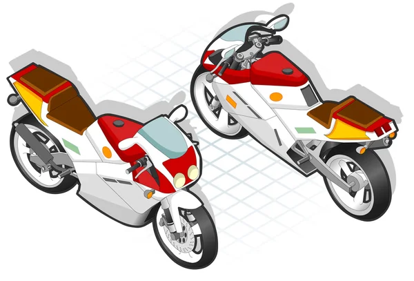 Isometric Motorcycle — Stock Vector