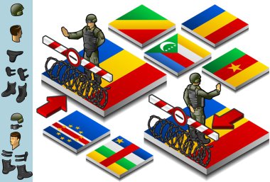 Isometric representation of Frontier militarily closed clipart