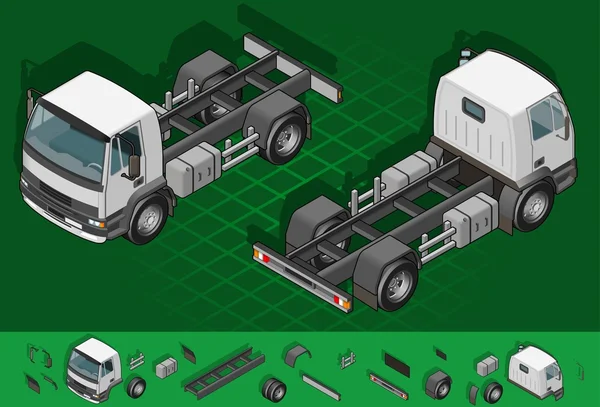 Изометрическое управление грузовиком — стоковый вектор