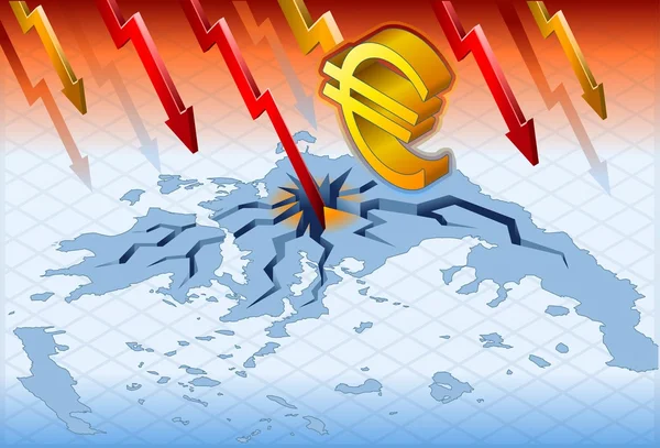Crise isométrica da Grécia — Vetor de Stock