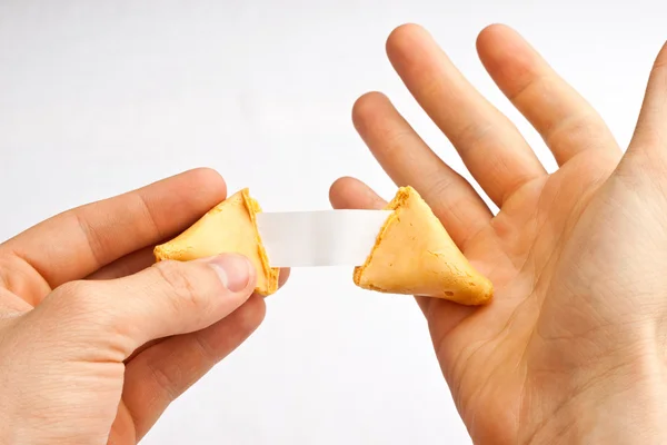 Fortune Cookie Hands Shock — Stock Photo, Image