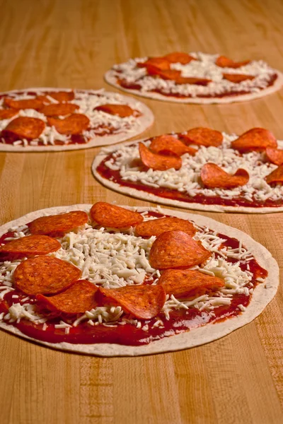 Tortilla Pizzas DOF — Stock Photo, Image