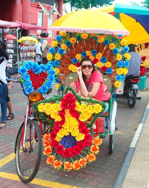 말라 카, 말레이시아에서에서 삼륜 자전거 — 스톡 사진