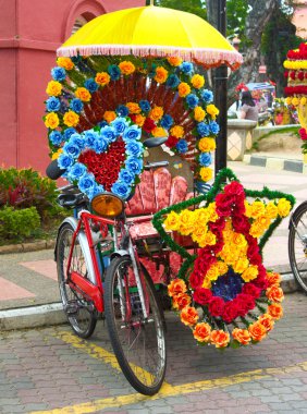 Trishaw in Melaka, Malaysia clipart