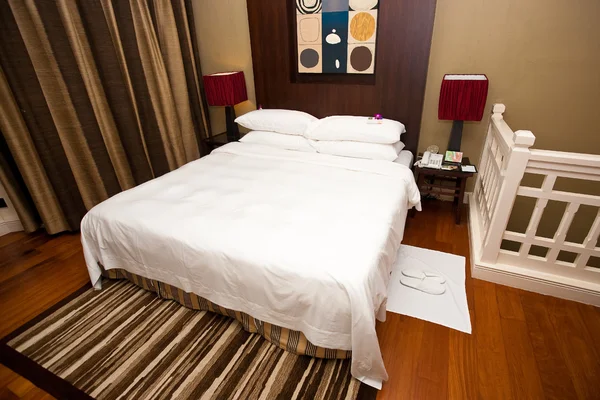 Slaapkamer accomodatie met een badkamer/wc. — Stockfoto