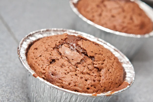 Свежеиспечённый шоколадный кекс — стоковое фото