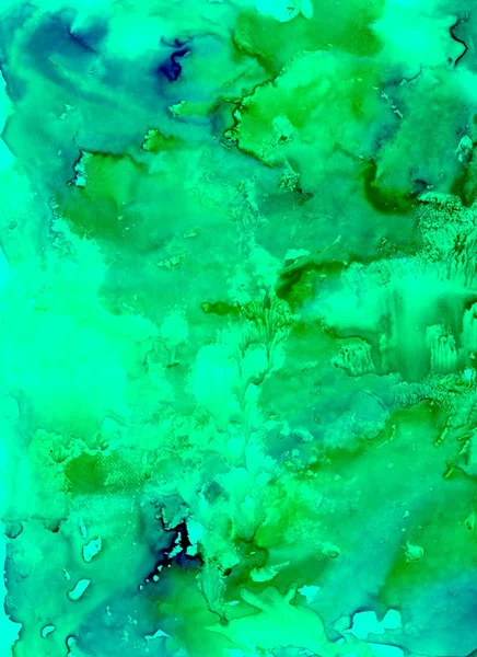 Green Wet Watercolor Background — Stock Photo, Image