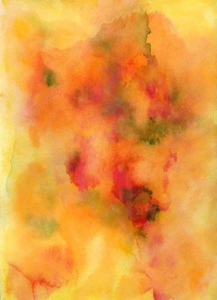 Yellow, Orange, and Red Wet Watercolor Background — Stock Photo, Image
