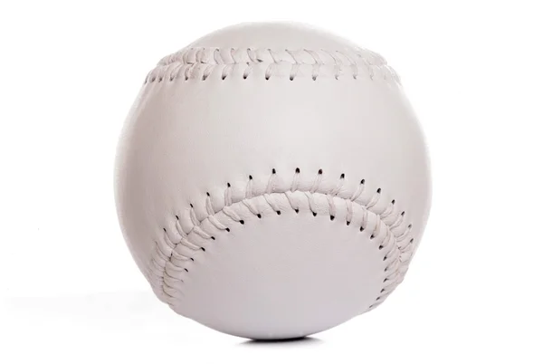 Novo softball branco — Fotografia de Stock