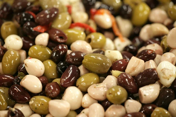 stock image Olives with garlic