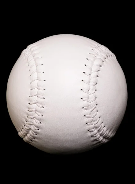 Nowy biały softball — Zdjęcie stockowe